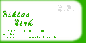 miklos mirk business card